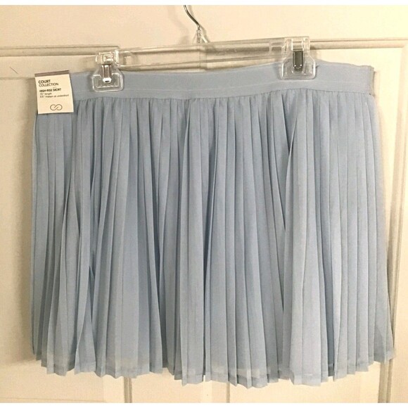 HIGH Pants - CALIA Womens High Rise Pleated Pale Blue Mesh Skort Size XXL